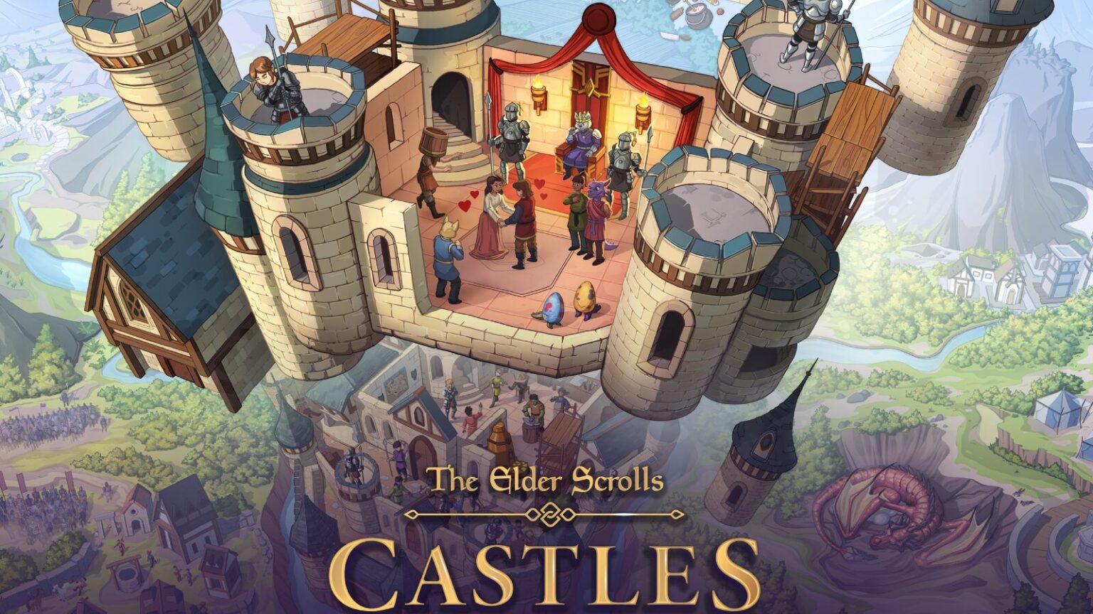 Fantasy castle gathering in The Elder Scrolls Castles game