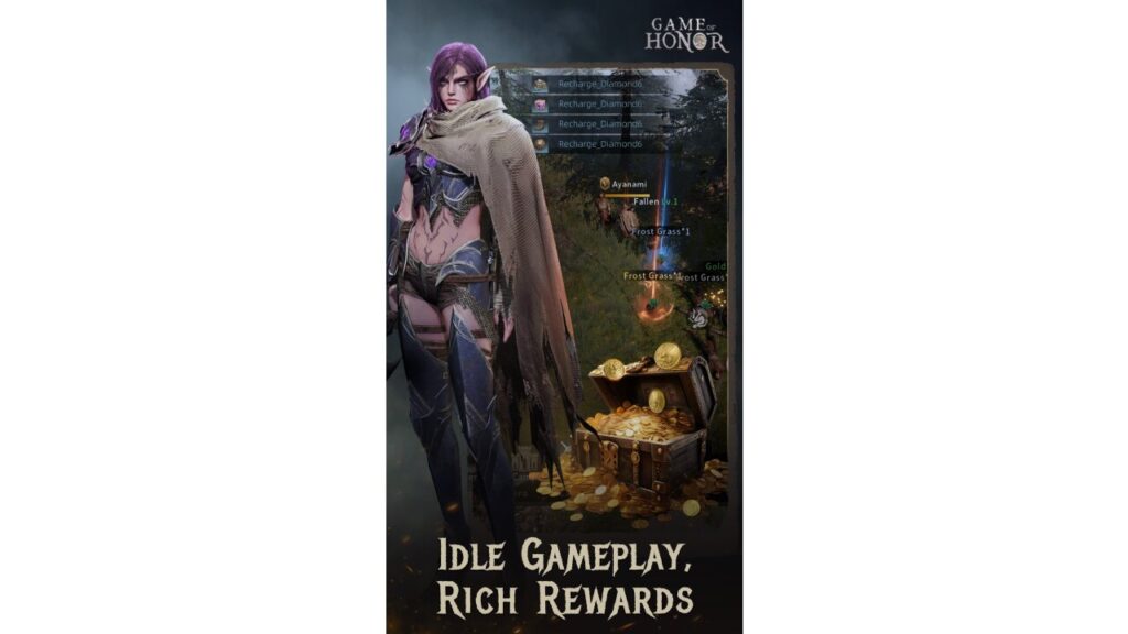 Image With Text "Idle Gameplay Rich Rewards"
