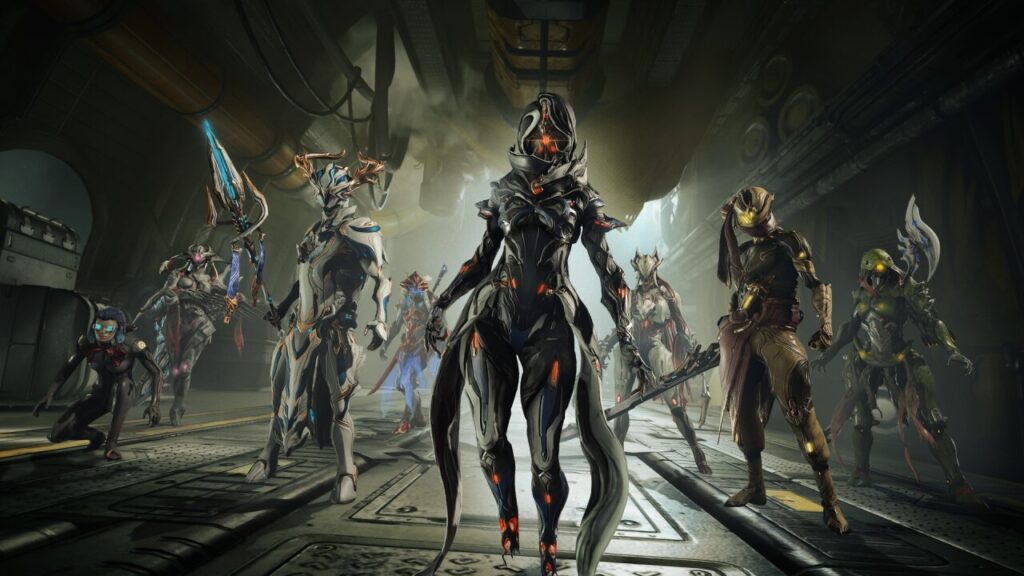 Warframes ready for action in Warframe Mobile game