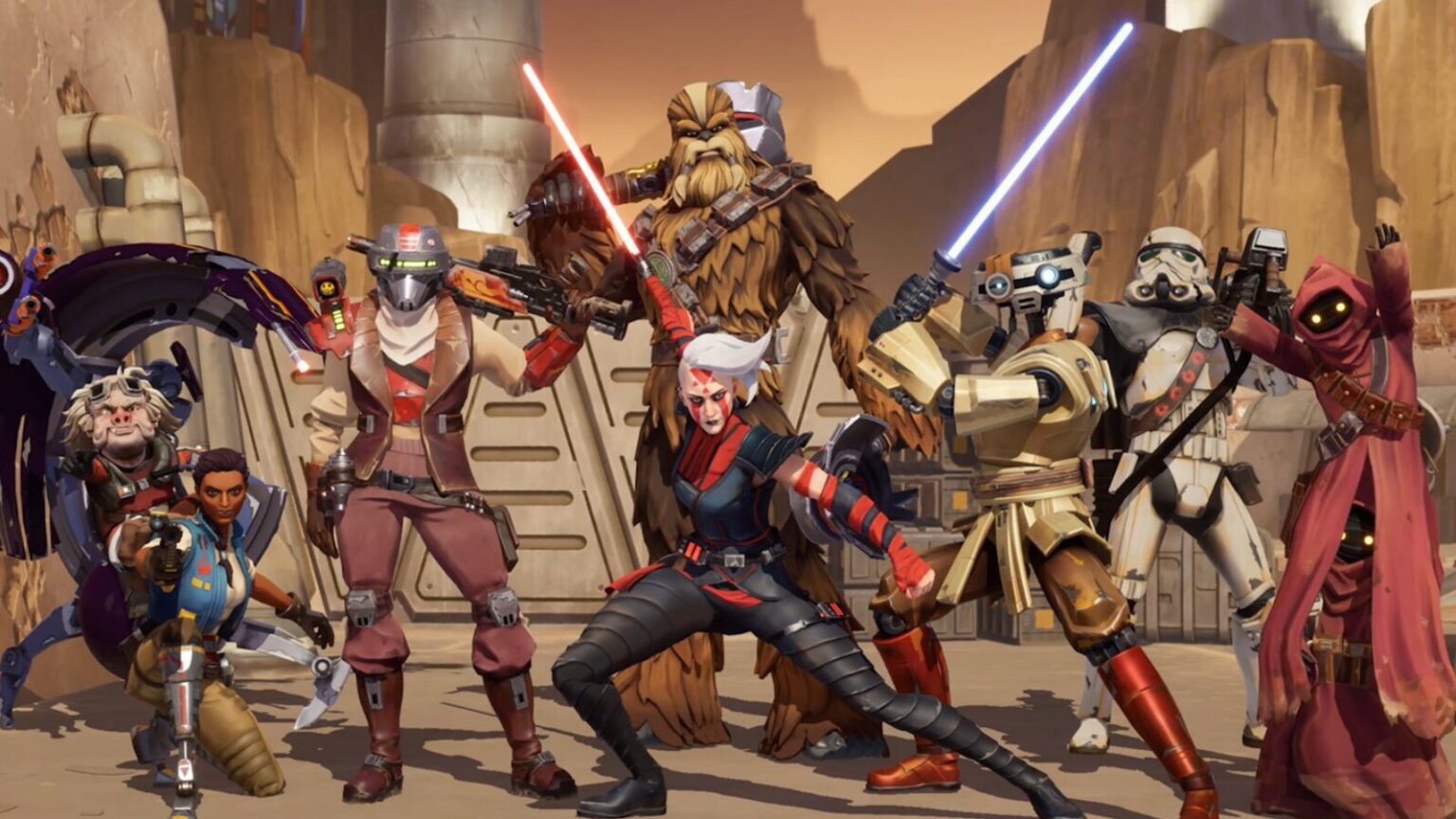 Star Wars Hunters characters pose for battle