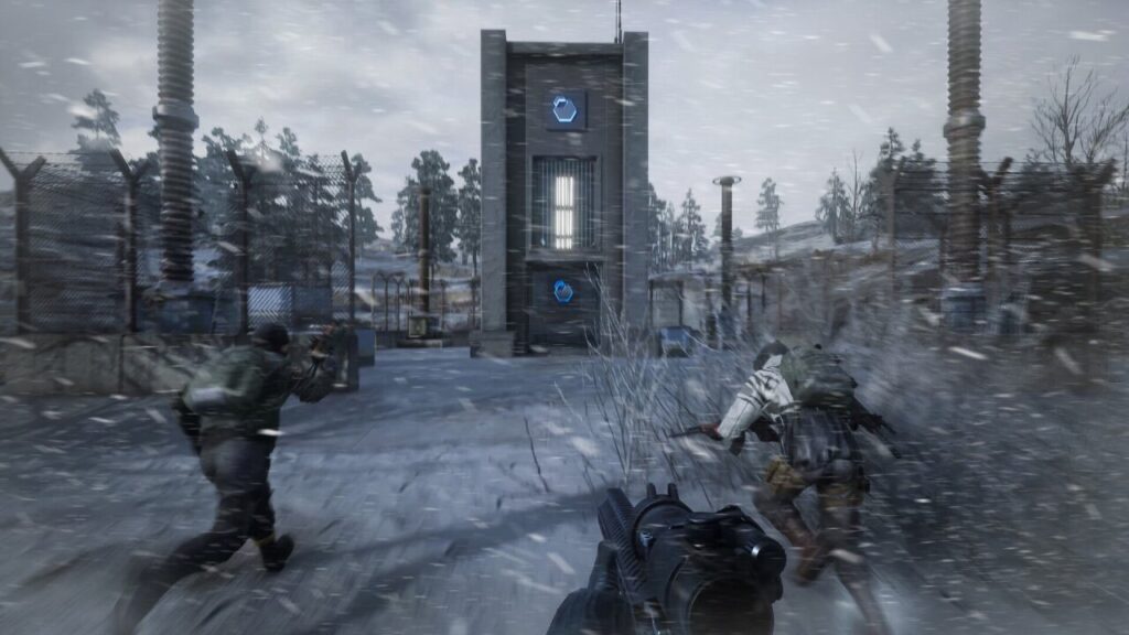 Snowy military base assault in a game from biggest mobile game company