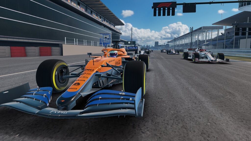 Formula 1 cars race in EA's discontinued game