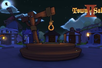 Town of Salem 2 Mobile game displays a haunting nighttime gallows scene