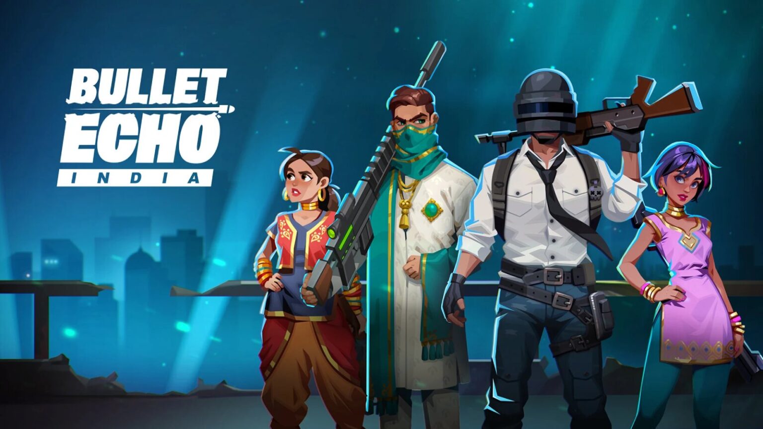 Bullet Echo India game displays characters in vibrant cultural attire