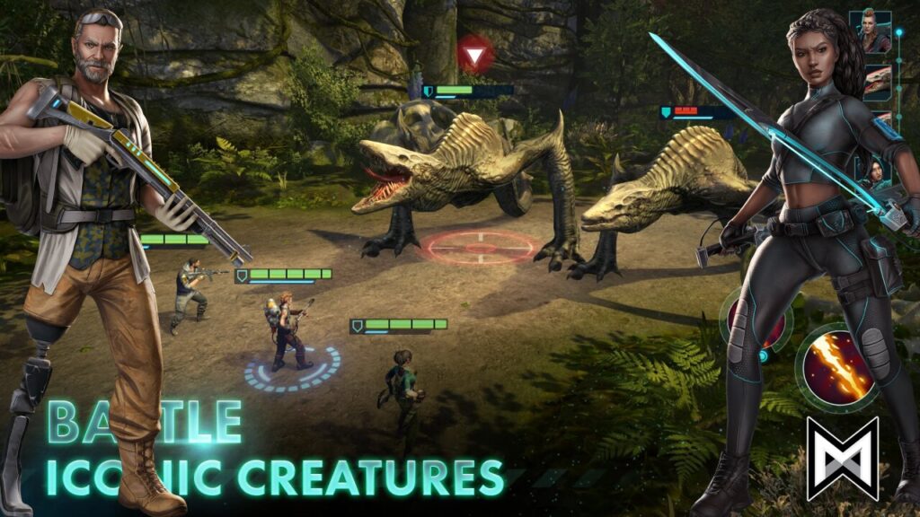 Hunters combat beasts in Titan Chasers game scene