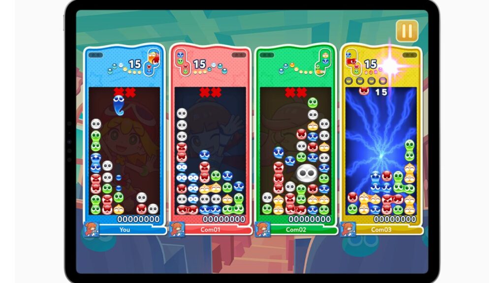 Puyo Puyo Puzzle Pop game with competitive play screen
