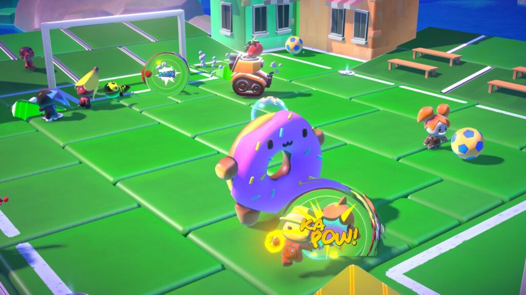 Donut-wielding character strikes in mobile game action