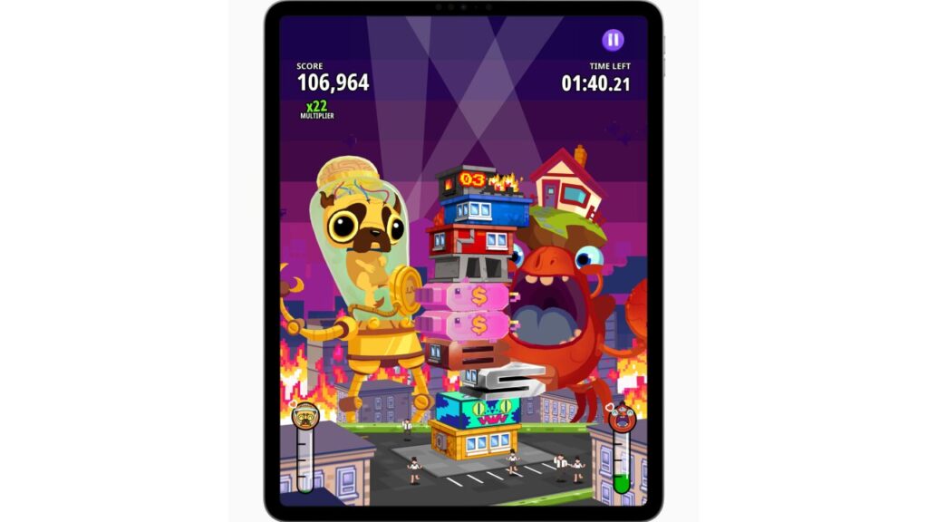 Super Monsters Ate My Condo+ game, high score, vibrant chaos
