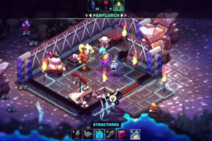 Colorful characters engage in Crashlands 2, vibrant isometric game setting