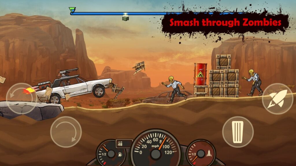 Earn To Die Rogue game features car combat against zombies