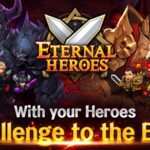Eternal Defense game poster showing heroes ready for epic battles