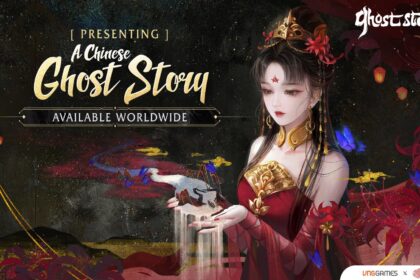 Promotional poster for the Ghost Story game featuring an ethereal woman