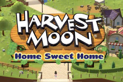 The image shows Harvest Moon: Home Sweet Home game logo artwork