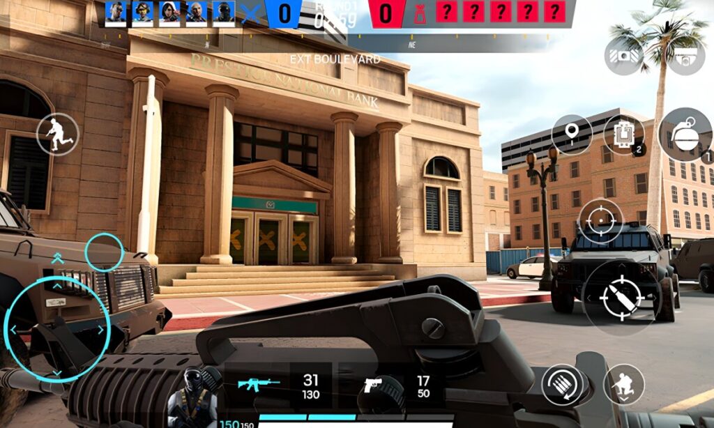 Rainbow Six Siege Mobile Interface With Simplified Button Controls