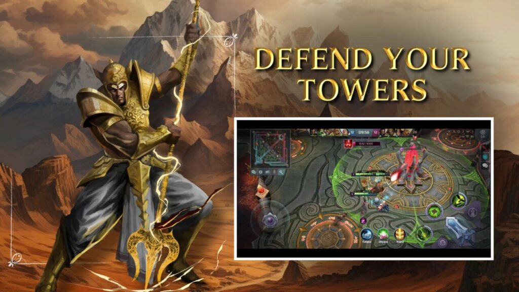 Gurudharma Mobile Game Promotion Image With Text "Defend Your Towers"