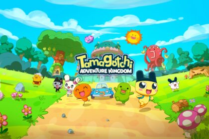 Tamagotchi Adventure Kingdom characters running in the garden