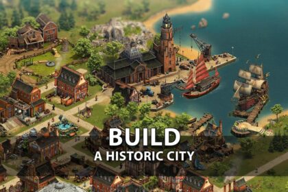 City-builder mobile game showcases vibrant historic town creation