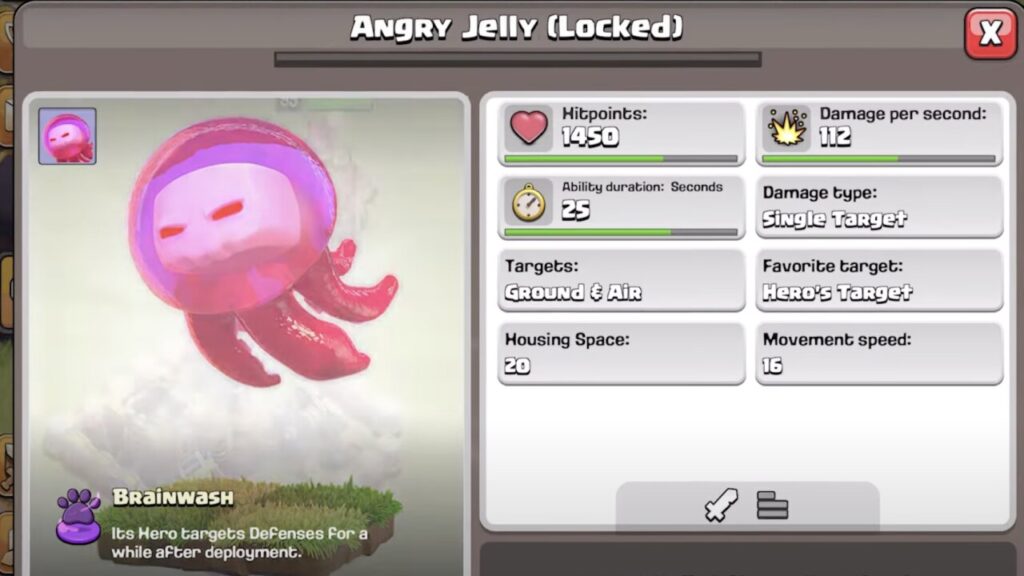 COC new Angry Jelly update reveals stats, abilities, and target details