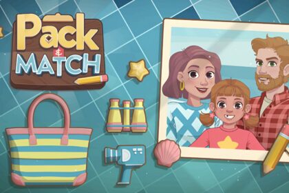 Family adventure game with items to pack and match in 3D