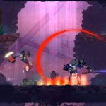 Pixelated warrior attacking enemy in Dead Cells mobile game