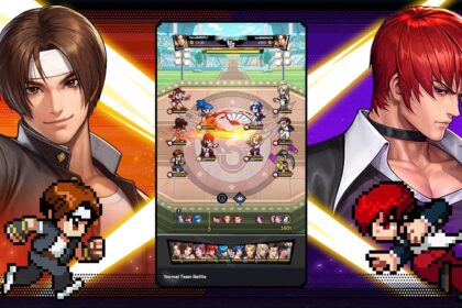 Pixelated team battle between classic fighters in King Of Fighters mobile game